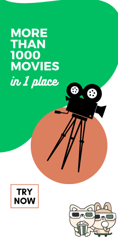 Advertisement for TripleMove.com Twitter account featuring decorative shapes and characters with 3D glasses