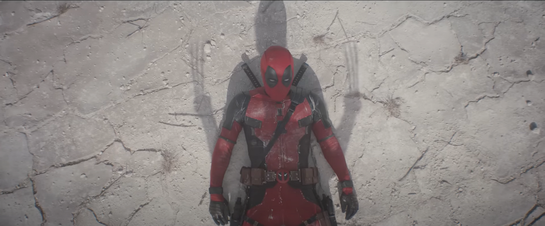 Image of Deadpool laying on the ground from Deadpool and Wolvering